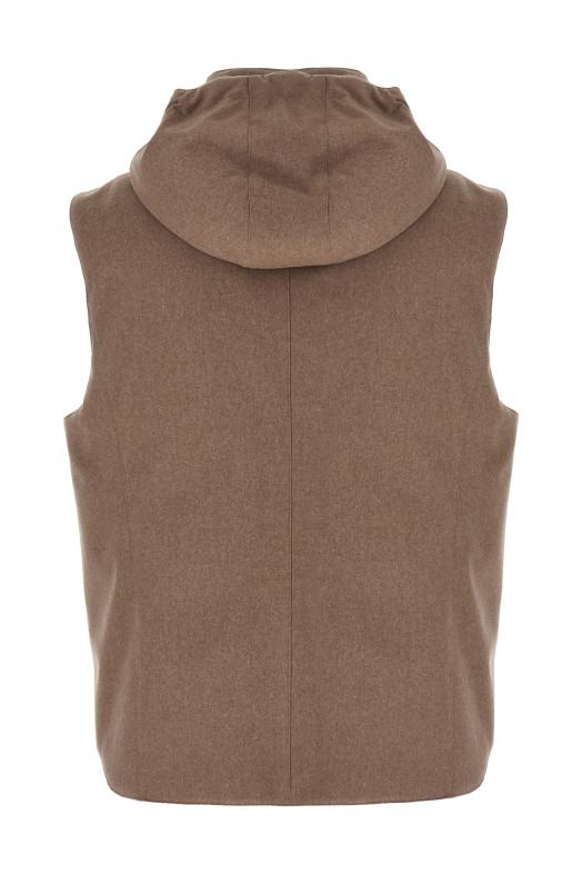 Padded wool vest Beige Padded wool vest Beige