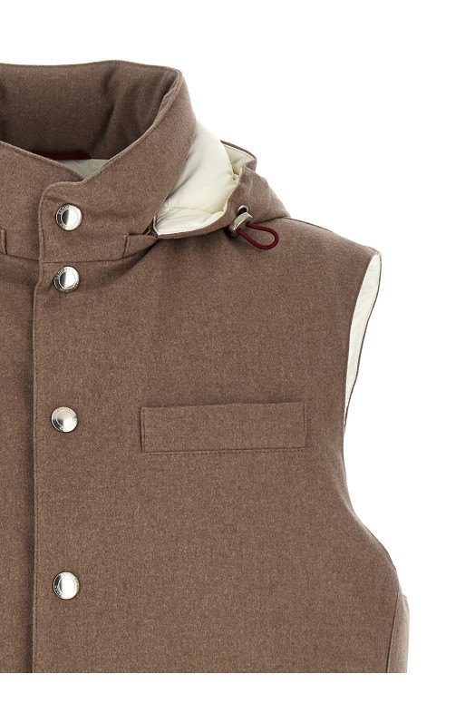Padded wool vest Beige Padded wool vest Beige
