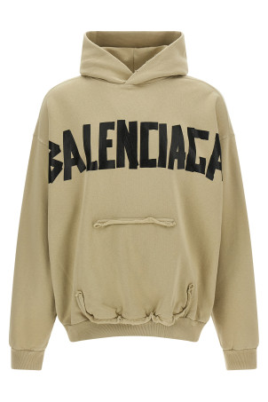 'Ripped Pocket Tape Type' hoodie Beige