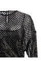 Sequin mesh dress Black