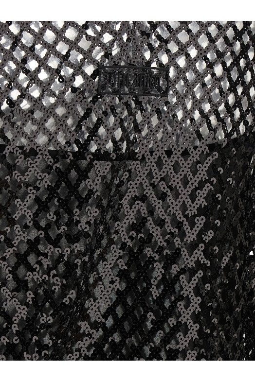 Sequin mesh dress Black