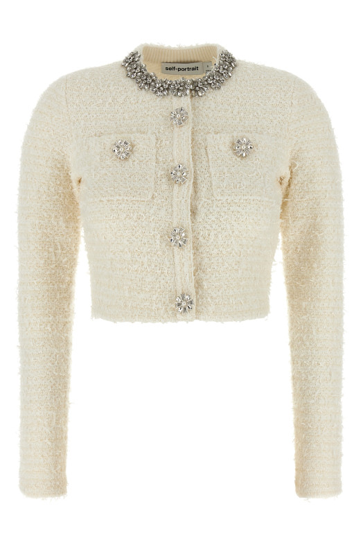 Кардиган «Крем з текстурованим трикотажем» Білий AW25028JCCREAM Кардиган «Крем з текстурованим трикотажем» Білий AW25028JCCREAM