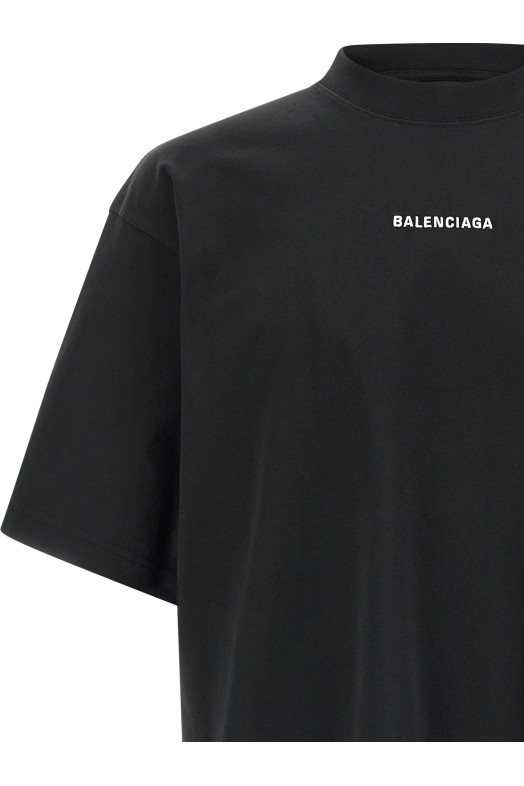 'New Balenciaga Back' T-shirt Black-grey 'New Balenciaga Back' T-shirt Black-grey