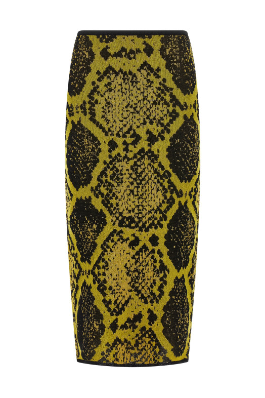 Python jacquard skirt Yellow