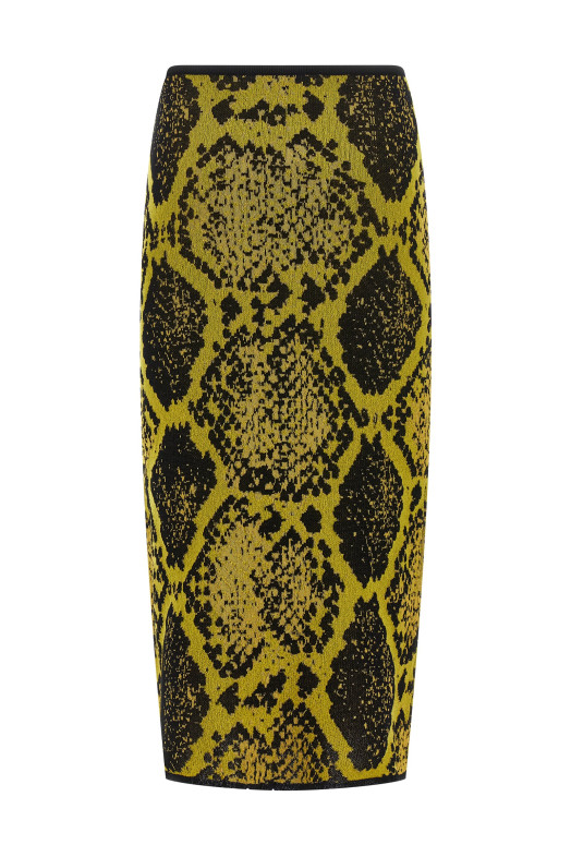 Python jacquard skirt Yellow