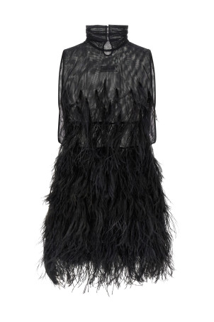 Сукня з пір'я страуса Чорна THE ATTICO 251WCA00444100 Сукня з пір'я страуса Чорна THE ATTICO 251WCA00444100