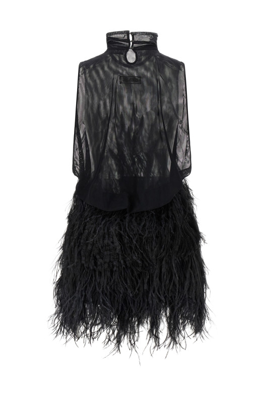 Сукня з пір'я страуса Чорна THE ATTICO 251WCA00444100 Сукня з пір'я страуса Чорна THE ATTICO 251WCA00444100