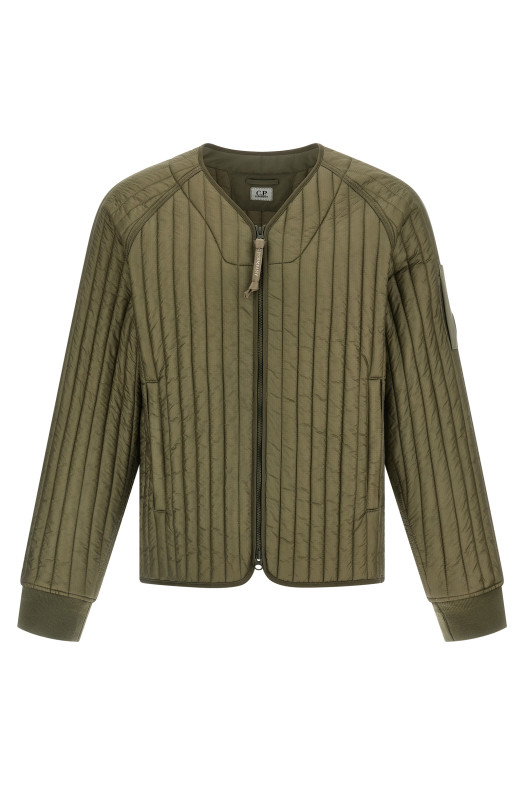Утеплена куртка в рельєфну смужку Зелена C.P. COMPANY 19CMOW051A110430A356
