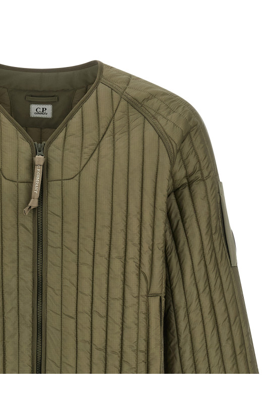 Утеплена куртка в рельєфну смужку Зелена C.P. COMPANY 19CMOW051A110430A356