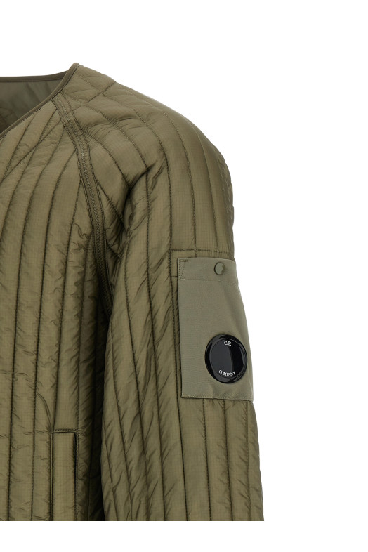 Утеплена куртка в рельєфну смужку Зелена C.P. COMPANY 19CMOW051A110430A356