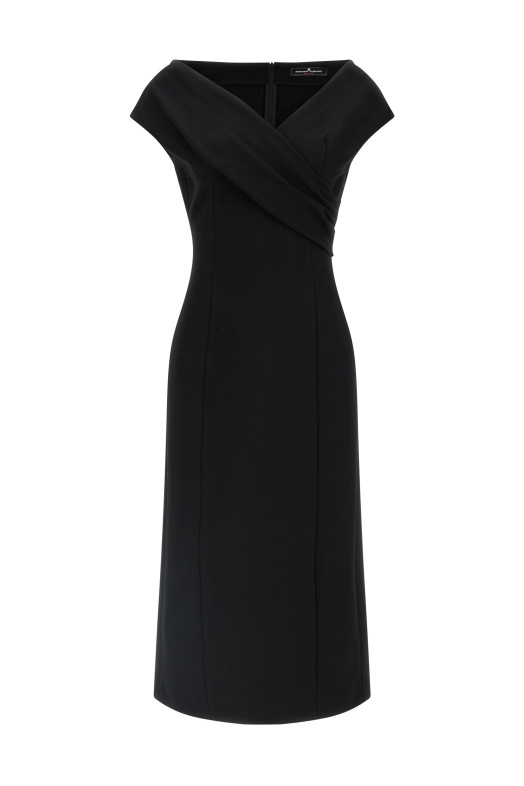 Платье-кроссовер Черное ERMANNO SCERVINO D472Q763EWP95708 Платье-кроссовер Черное ERMANNO SCERVINO D472Q763EWP95708