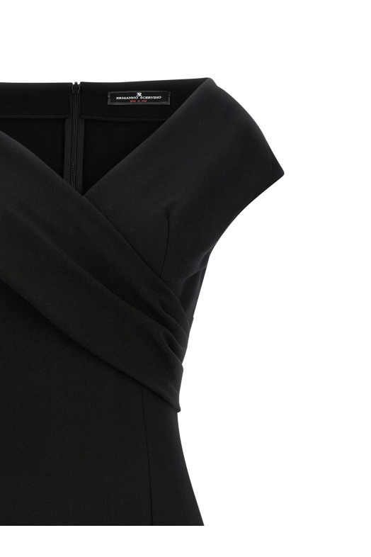 Платье-кроссовер Черное ERMANNO SCERVINO D472Q763EWP95708 Платье-кроссовер Черное ERMANNO SCERVINO D472Q763EWP95708