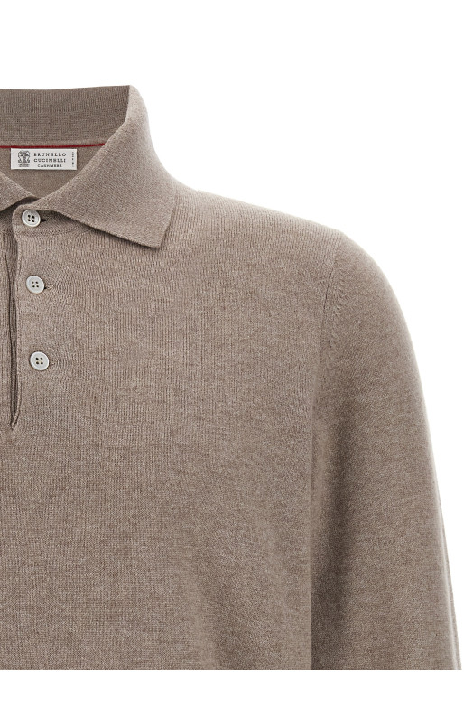 Cashmere polo shirt Beige Cashmere polo shirt Beige