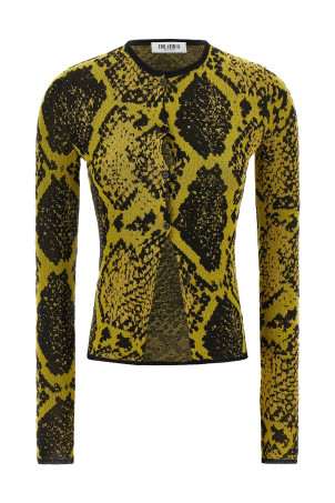 Python jacquard cardigan Yellow