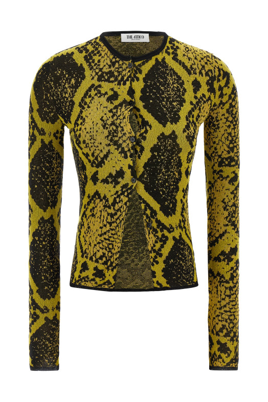 Python jacquard cardigan Yellow