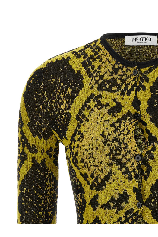 Python jacquard cardigan Yellow