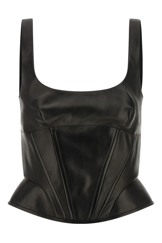 Peplos leather top Black Peplos leather top Black