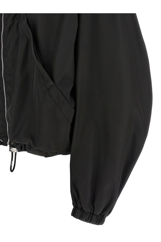 Maxi hood bomber jacket Black
