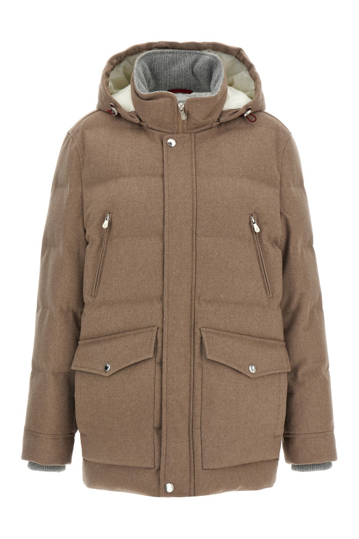 Flannel down jacket Beige