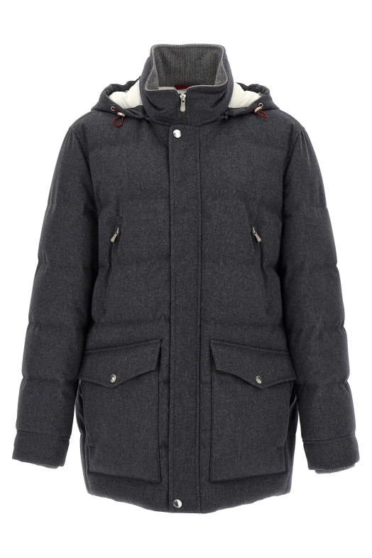 Flannel down jacket Gray