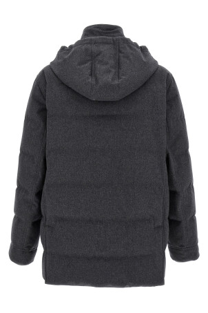 Фланелева пухова куртка Сіра BRUNELLO CUCINELLI MM4701823CXS29 Фланелева пухова куртка Сіра BRUNELLO CUCINELLI MM4701823CXS29