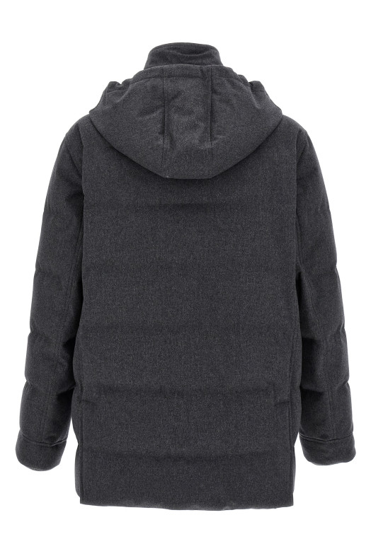 Flannel down jacket Gray