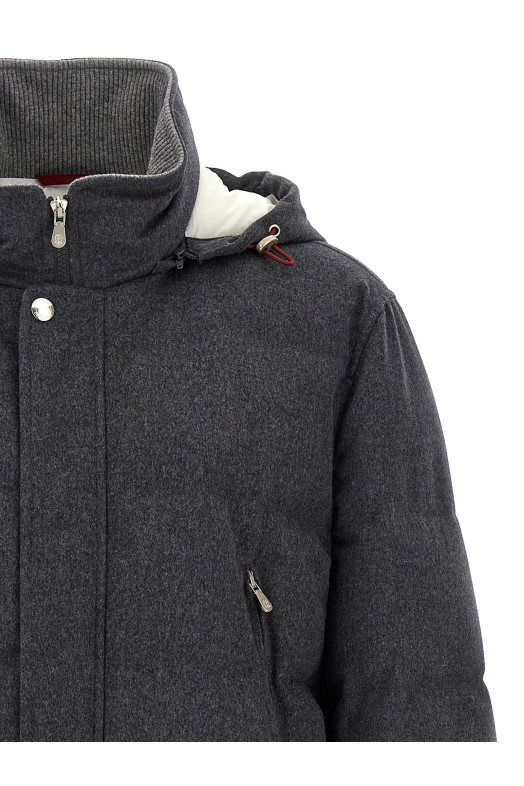 Flannel down jacket Gray