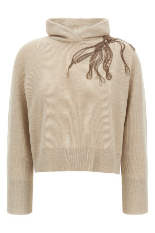 'Shiny Flower Embroidery' sweater Beige 'Shiny Flower Embroidery' sweater Beige