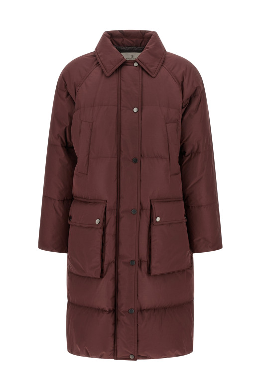 Куртка-пуховик «Shiny Zipper Pull» бордового кольору MG5019946CFS36