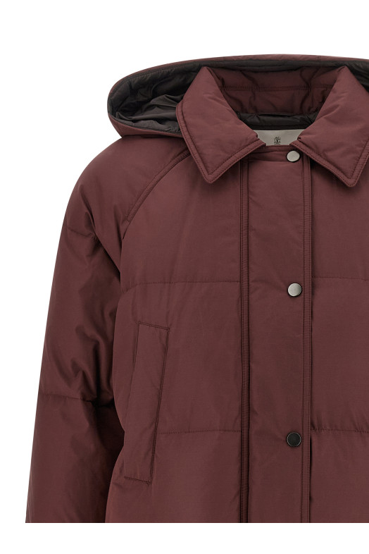 Куртка-пуховик «Shiny Zipper Pull» бордового кольору MG5019946CFS36