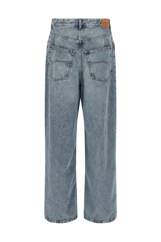 Джинсы с широкими брючинами BLUE BALENCIAGA 745213TRW556185