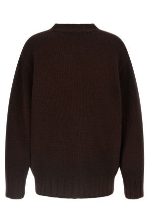 Logo embroidery sweater Brown