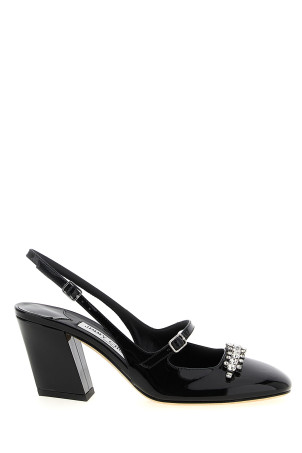 JIMMY CHOO 'Белинда' с открытой пяткой, черные BELINDASB70PATBLACK JIMMY CHOO 'Белинда' с открытой пяткой, черные BELINDASB70PATBLACK
