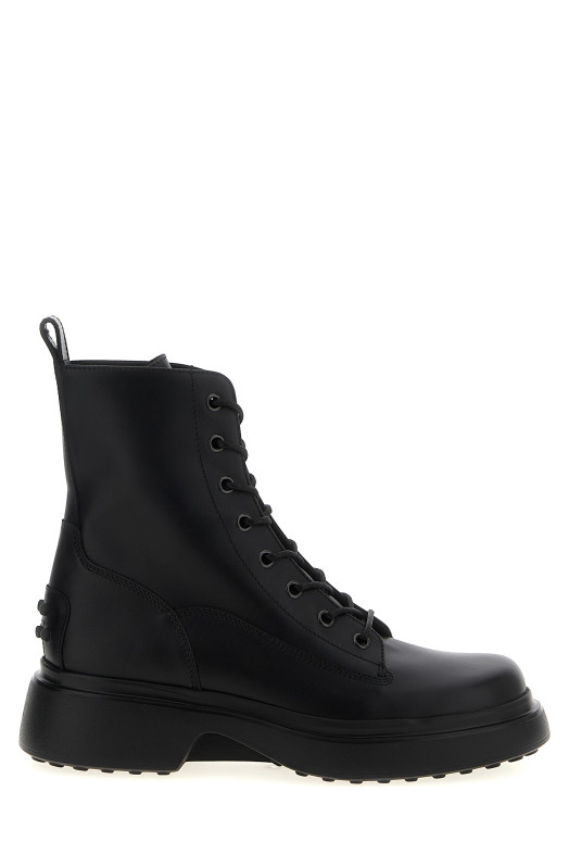 Leather combat boots Black