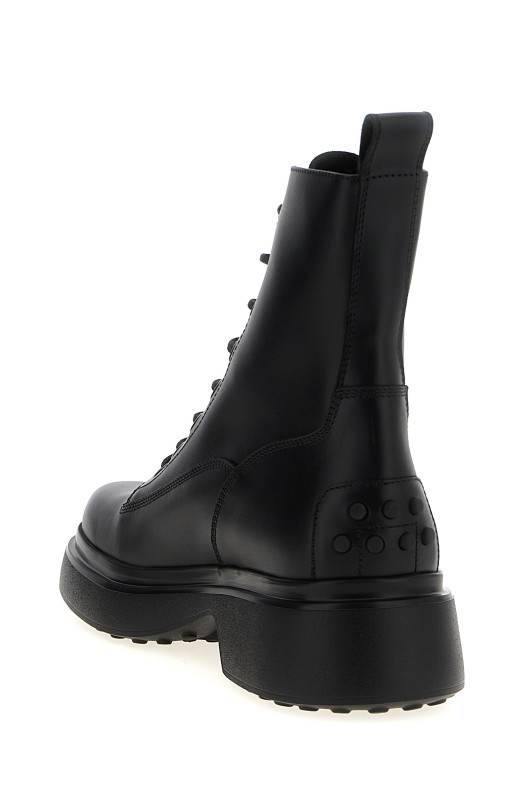 Leather combat boots Black