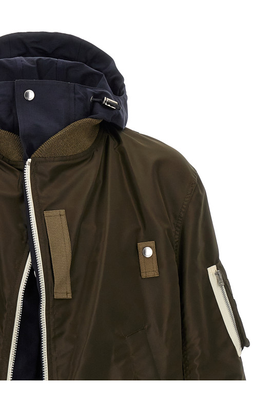 Hooded nylon bomber jacket Multicolor Hooded nylon bomber jacket Multicolor