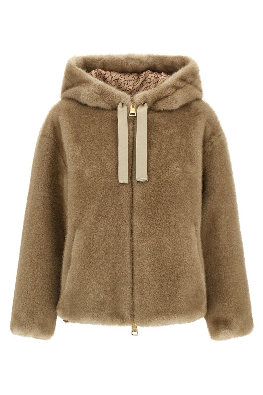 Эко-меховой капюшон Бежевый HERNO GI000318D127391985 Эко-меховой капюшон Бежевый HERNO GI000318D127391985