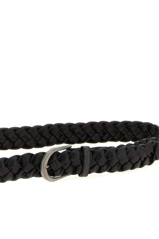 Jewel buckle belt Brown