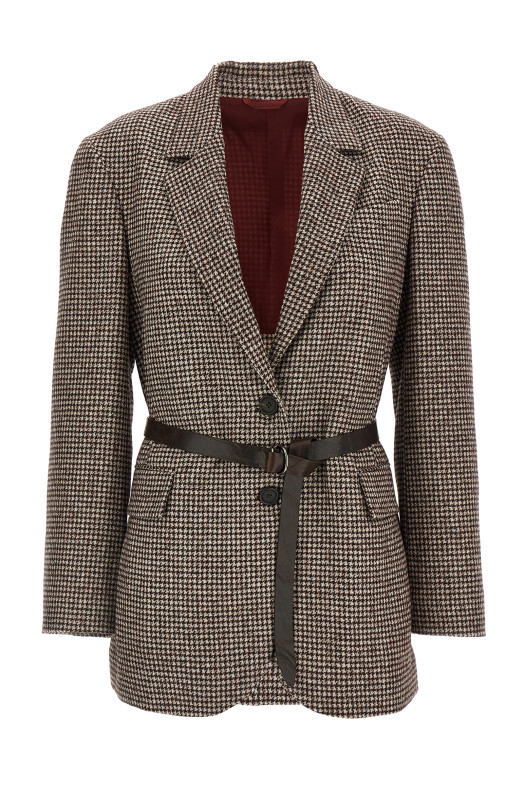 Houndstooth blazer Brown