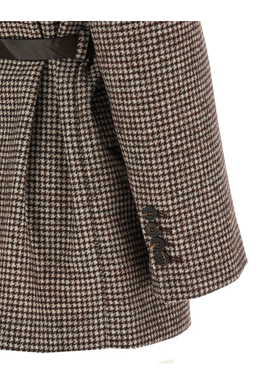 Houndstooth blazer Brown