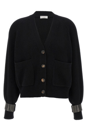 Кардиган з манжетами Monile Чорний BRUNELLO CUCINELLI M12723306C101 Кардиган з манжетами Monile Чорний BRUNELLO CUCINELLI M12723306C101