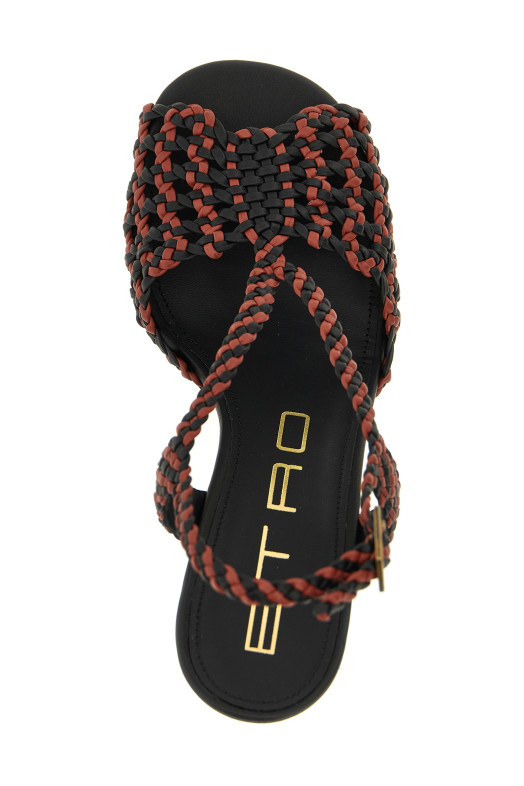 Двухцветные сандалии Черно-серые ETRO WS4F0026AE259S8464