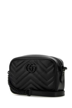 Чорна шкіряна міні-сумка через плече Marmot Чорна GUCCI (634936DTDHV) Чорна шкіряна міні-сумка через плече Marmot Чорна GUCCI (634936DTDHV)