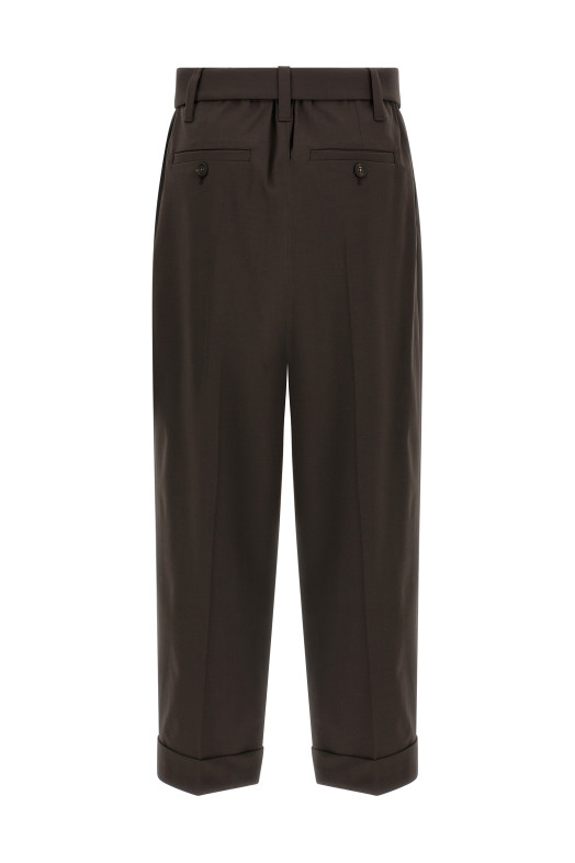 Шерстяні штани Коричневі BRUNELLO CUCINELLI MPW07P8995C019