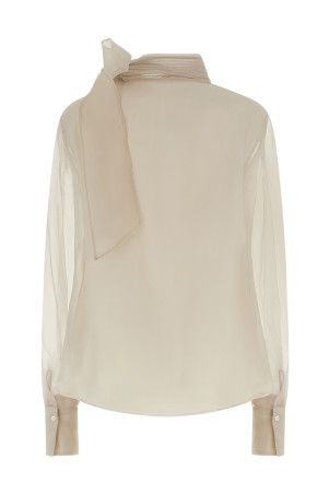 Silk blouse with lavallière White