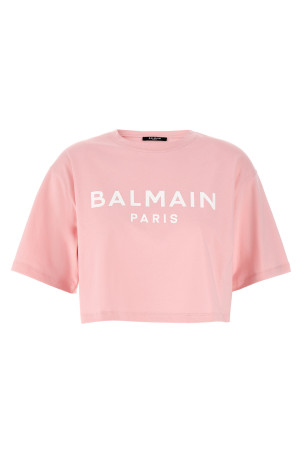 Logo crop T-shirt Pink