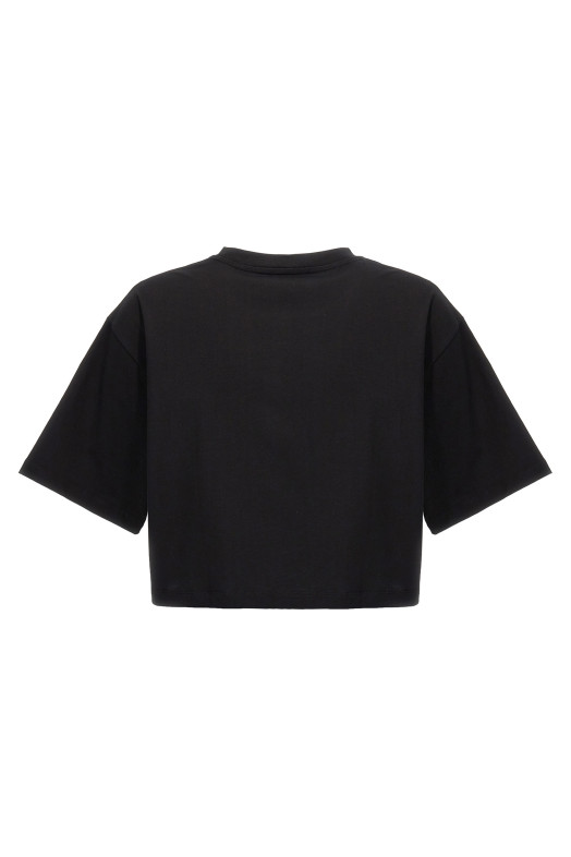 Футболка с логотипом, черная BALMAIN BF1EE020BB02EAB