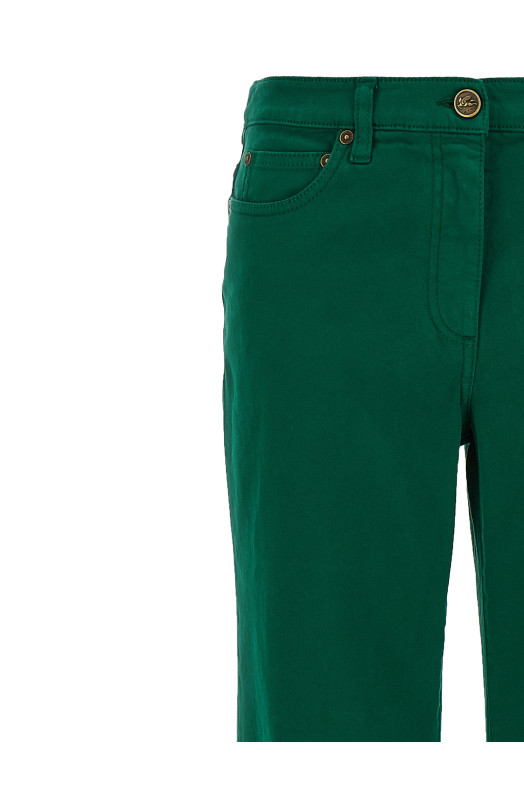 Хлопковые брюки Зеленые ETRO WRNB0026AV689V0402