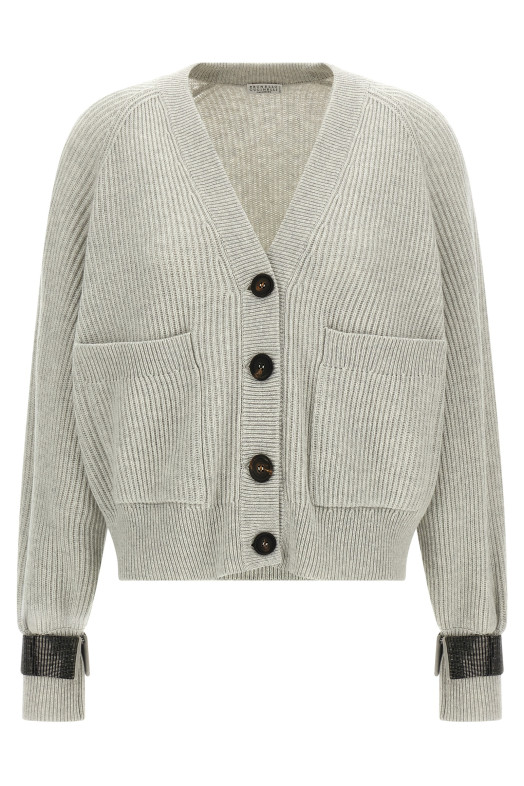 Кардиган с воротником-хомутом Gray BRUNELLO CUCINELLI M12723306C2719 Кардиган с воротником-хомутом Gray BRUNELLO CUCINELLI M12723306C2719