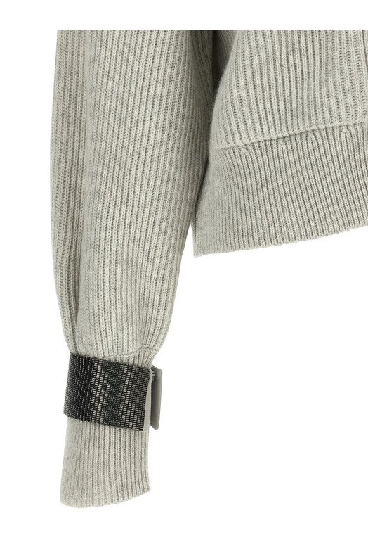 Кардиган с воротником-хомутом Gray BRUNELLO CUCINELLI M12723306C2719 Кардиган с воротником-хомутом Gray BRUNELLO CUCINELLI M12723306C2719